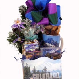 Rocky Mountain Welcome with Scenic Mug gift basket Colorado