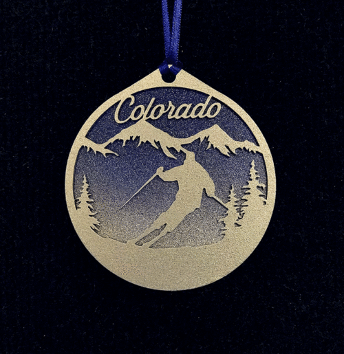 Colorado skier ornament
