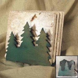 Pine trees coaster set