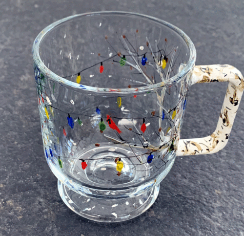 hand painted holiday mug